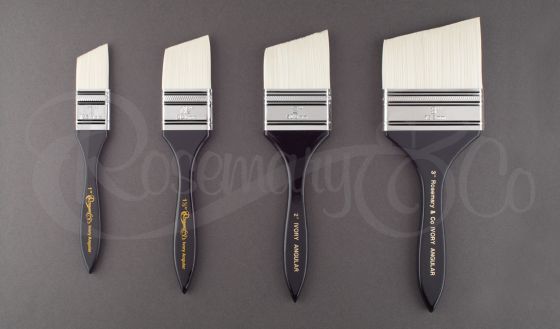 Angular Paint Brush Set - Golden synthetic brushes 7pc